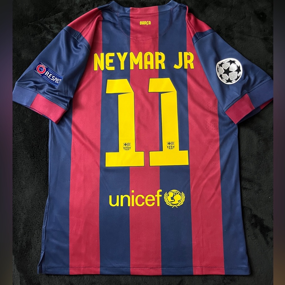 Neymar Jr #11 Barcelona Retro Soccer Jersey UCL 2014/2015